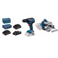 Akumuliatorinių įrankių rinkinys Bosch GSR 18V-55 + GKS 18V-57 G 2x4,0 Ah ProCore L-boxx